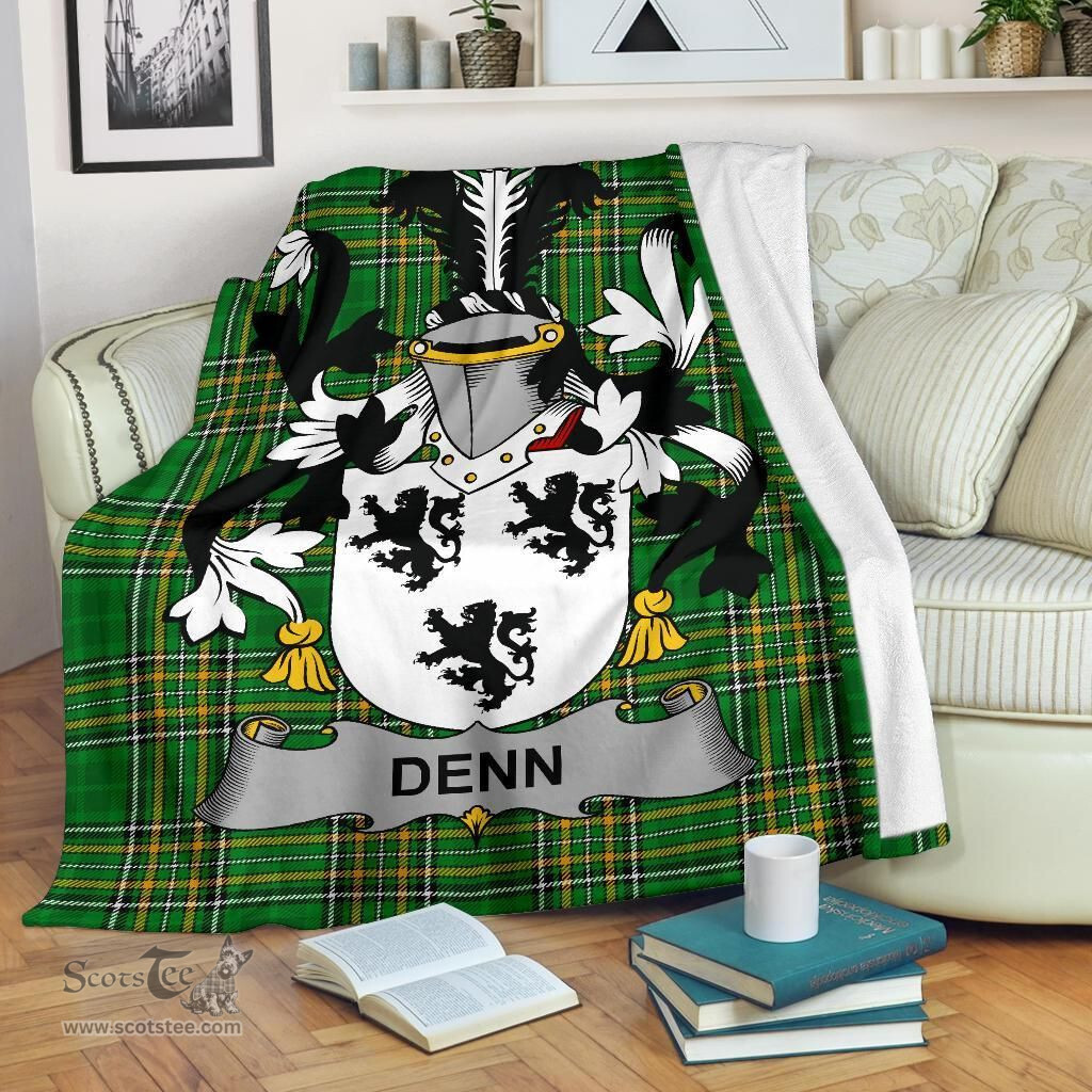 Scottish Denn Coat of Arms Family Crest Ireland Blanket Irish National Tartan Irish County Blanket