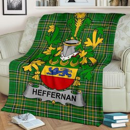 Scottish Heffernan or O'Heffernan Coat of Arms Family Crest Ireland Blanket Irish National Tartan Irish County Blanket