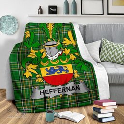 Scottish Heffernan or O'Heffernan Coat of Arms Family Crest Ireland Blanket Irish National Tartan Irish County Blanket