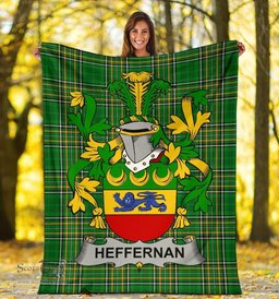 Scottish Heffernan or O'Heffernan Coat of Arms Family Crest Ireland Blanket Irish National Tartan Irish County Blanket