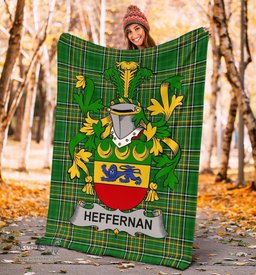 Scottish Heffernan or O'Heffernan Coat of Arms Family Crest Ireland Blanket Irish National Tartan Irish County Blanket