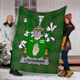Scottish Loughnan or O'Loughnan Coat of Arms Family Crest Ireland Blanket Irish National Tartan Irish County Blanket