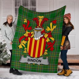 Scottish Bindon Coat of Arms Family Crest Ireland Blanket Irish National Tartan Irish County Blanket