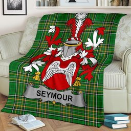 Scottish Seymour Coat of Arms Family Crest Ireland Blanket Irish National Tartan Irish County Blanket