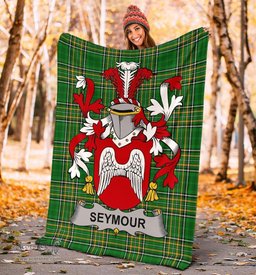 Scottish Seymour Coat of Arms Family Crest Ireland Blanket Irish National Tartan Irish County Blanket