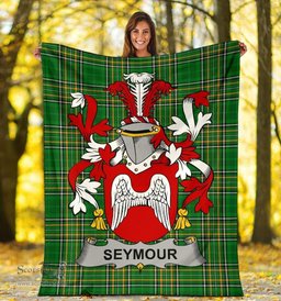 Scottish Seymour Coat of Arms Family Crest Ireland Blanket Irish National Tartan Irish County Blanket