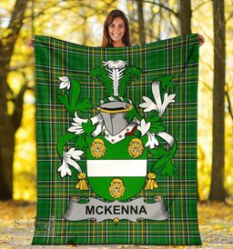 Scottish McKenna or Kennagh Coat of Arms Family Crest Ireland Blanket Irish National Tartan Irish County Blanket