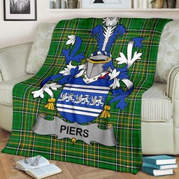 Scottish Piers Coat of Arms Family Crest Ireland Blanket Irish National Tartan Irish County Blanket