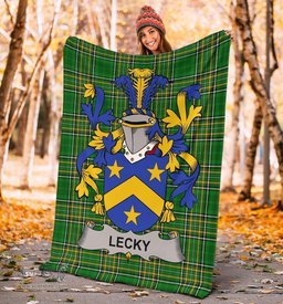 Scottish Lecky or Lackey Coat of Arms Family Crest Ireland Blanket Irish National Tartan Irish County Blanket