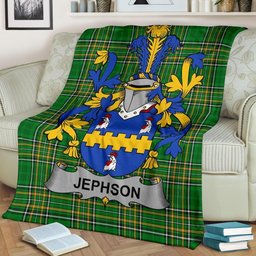 Scottish Jephson Coat of Arms Family Crest Ireland Blanket Irish National Tartan Irish County Blanket