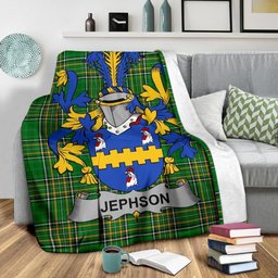Scottish Jephson Coat of Arms Family Crest Ireland Blanket Irish National Tartan Irish County Blanket