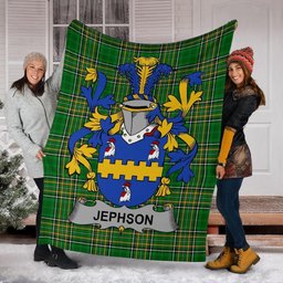 Scottish Jephson Coat of Arms Family Crest Ireland Blanket Irish National Tartan Irish County Blanket