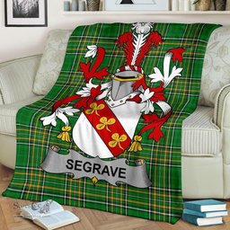 Scottish Segrave Coat of Arms Family Crest Ireland Blanket Irish National Tartan Irish County Blanket