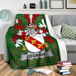 Scottish Segrave Coat of Arms Family Crest Ireland Blanket Irish National Tartan Irish County Blanket