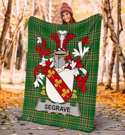 Scottish Segrave Coat of Arms Family Crest Ireland Blanket Irish National Tartan Irish County Blanket