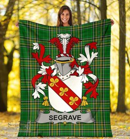 Scottish Segrave Coat of Arms Family Crest Ireland Blanket Irish National Tartan Irish County Blanket