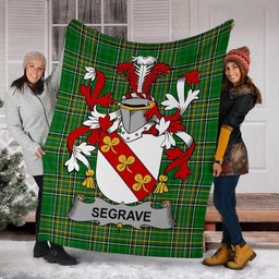 Scottish Segrave Coat of Arms Family Crest Ireland Blanket Irish National Tartan Irish County Blanket