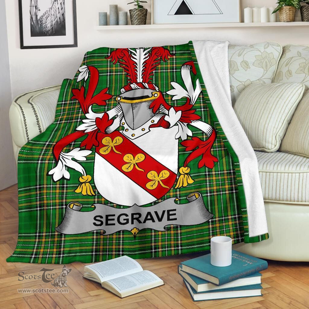 Scottish Segrave Coat of Arms Family Crest Ireland Blanket Irish National Tartan Irish County Blanket