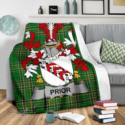 Scottish Prior Coat of Arms Family Crest Ireland Blanket Irish National Tartan Irish County Blanket