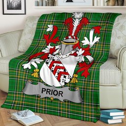 Scottish Prior Coat of Arms Family Crest Ireland Blanket Irish National Tartan Irish County Blanket