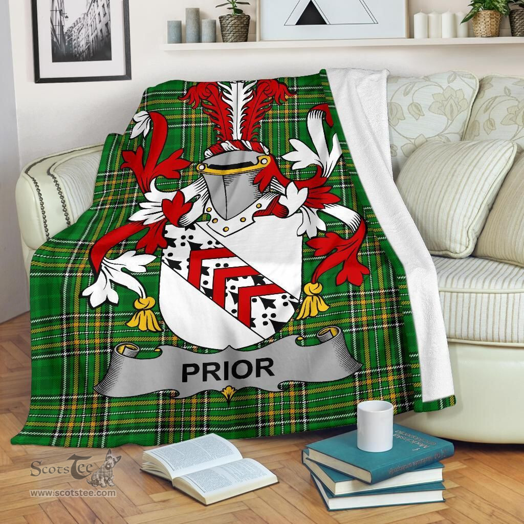 Scottish Prior Coat of Arms Family Crest Ireland Blanket Irish National Tartan Irish County Blanket