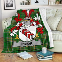 Scottish Prior Coat of Arms Family Crest Ireland Blanket Irish National Tartan Irish County Blanket