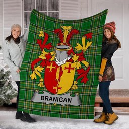 Scottish Branigan or O'Branagan Coat of Arms Family Crest Ireland Blanket Irish National Tartan Irish County Blanket