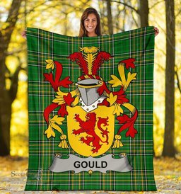 Scottish Gould Coat of Arms Family Crest Ireland Blanket Irish National Tartan Irish County Blanket