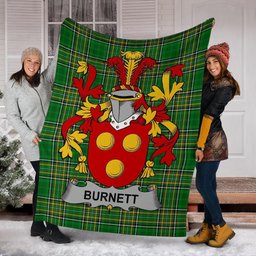 Scottish Burnett Coat of Arms Family Crest Ireland Blanket Irish National Tartan Irish County Blanket