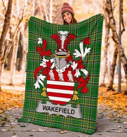 Scottish Wakefield Coat of Arms Family Crest Ireland Blanket Irish National Tartan Irish County Blanket