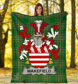 Scottish Wakefield Coat of Arms Family Crest Ireland Blanket Irish National Tartan Irish County Blanket