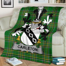 Scottish Carleton Coat of Arms Family Crest Ireland Blanket Irish National Tartan Irish County Blanket
