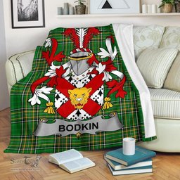 Scottish Bodkin Coat of Arms Family Crest Ireland Blanket Irish National Tartan Irish County Blanket