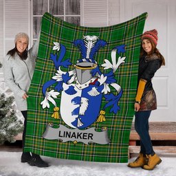 Scottish Linaker Coat of Arms Family Crest Ireland Blanket Irish National Tartan Irish County Blanket
