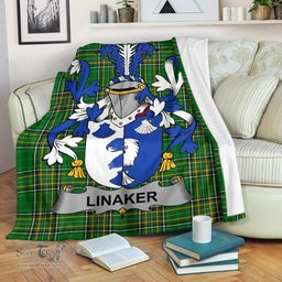Scottish Linaker Coat of Arms Family Crest Ireland Blanket Irish National Tartan Irish County Blanket