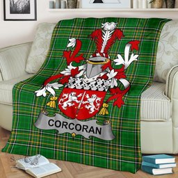 Scottish Corcoran or McCorcoran Coat of Arms Family Crest Ireland Blanket Irish National Tartan Irish County Blanket