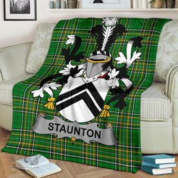 Scottish Staunton Coat of Arms Family Crest Ireland Blanket Irish National Tartan Irish County Blanket