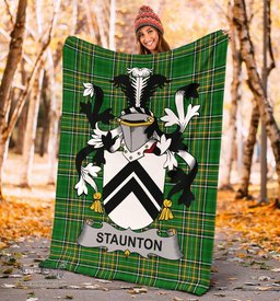 Scottish Staunton Coat of Arms Family Crest Ireland Blanket Irish National Tartan Irish County Blanket
