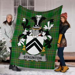 Scottish Staunton Coat of Arms Family Crest Ireland Blanket Irish National Tartan Irish County Blanket