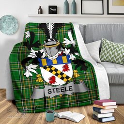 Scottish Steele Coat of Arms Family Crest Ireland Blanket Irish National Tartan Irish County Blanket