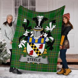 Scottish Steele Coat of Arms Family Crest Ireland Blanket Irish National Tartan Irish County Blanket