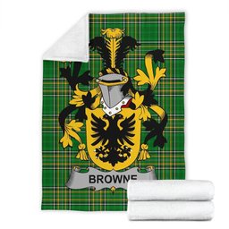 Scottish Browne Coat of Arms Family Crest Ireland Blanket Irish National Tartan Irish County Blanket