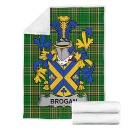Scottish Brogan or O'Brogan Coat of Arms Family Crest Ireland Blanket Irish National Tartan Irish County Blanket