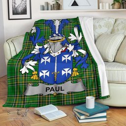 Scottish Paul Coat of Arms Family Crest Ireland Blanket Irish National Tartan Irish County Blanket