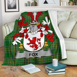 Scottish Fox Coat of Arms Family Crest Ireland Blanket Irish National Tartan Irish County Blanket