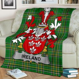 Scottish Ireland Coat of Arms Family Crest Ireland Blanket Irish National Tartan Irish County Blanket