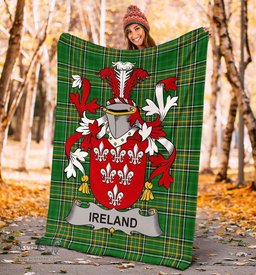 Scottish Ireland Coat of Arms Family Crest Ireland Blanket Irish National Tartan Irish County Blanket