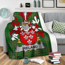 Scottish Ireland Coat of Arms Family Crest Ireland Blanket Irish National Tartan Irish County Blanket