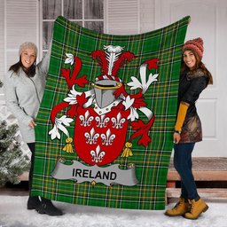 Scottish Ireland Coat of Arms Family Crest Ireland Blanket Irish National Tartan Irish County Blanket