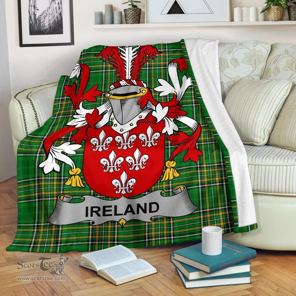 Scottish Ireland Coat of Arms Family Crest Ireland Blanket Irish National Tartan Irish County Blanket